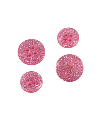 Round pink glitter button