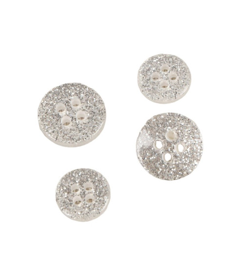 Round silver sequined button