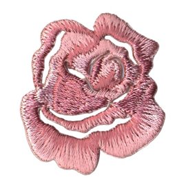 Lot de 3 écussons thermocollants petite rose rose