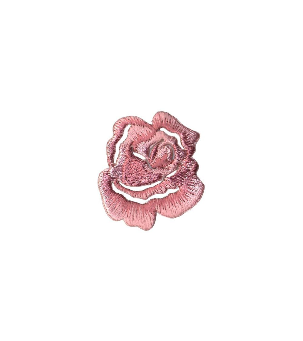 Set di 3 piccole toppe termoadesive con rose rosa