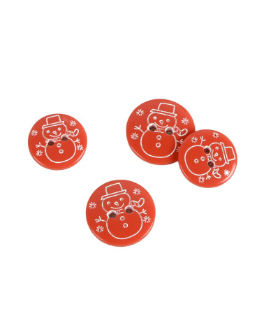 Set of 6 2-hole red man buttons