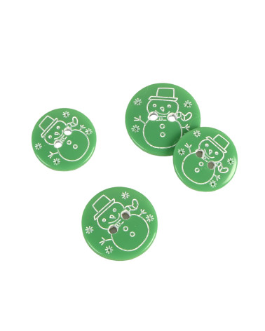 Set of 6 2-hole green fir man buttons