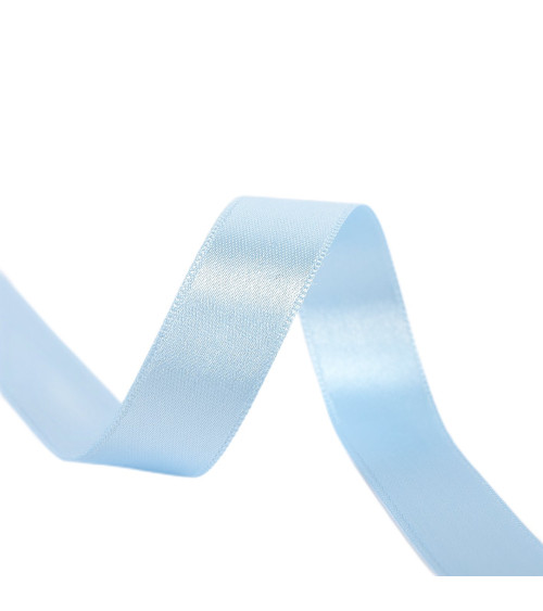 40m reel double-sided satin ribbon made in France blue