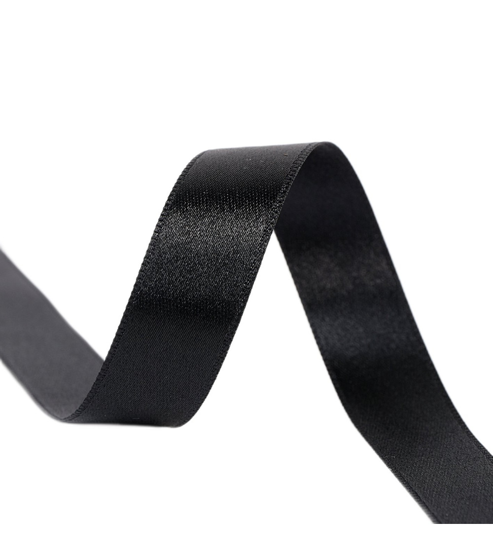 40m reel double-sided satin ribbon made in France black