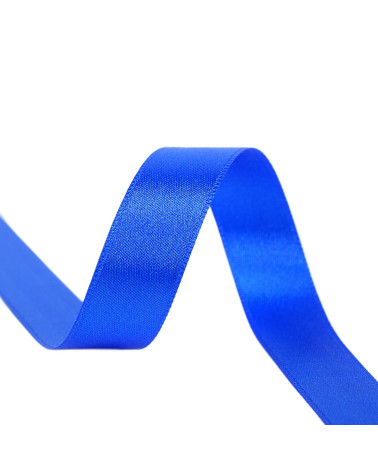 Spool of 40m double-sided satin ribbon made in France, burgundy blue