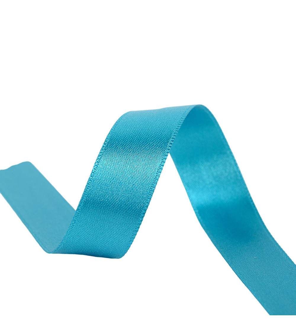 40m reel double-sided satin ribbon made in France steel blue