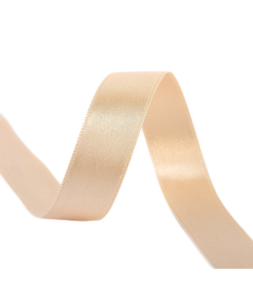 40m reel double-sided satin ribbon made in France beige