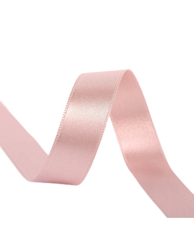 Spool of 40m double-sided satin ribbon made in France, dark beige