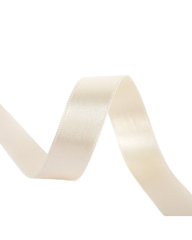 40m reel double-sided satin ribbon made in France ecru