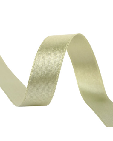 Spool of 40m double-sided satin ribbon made in France, brown