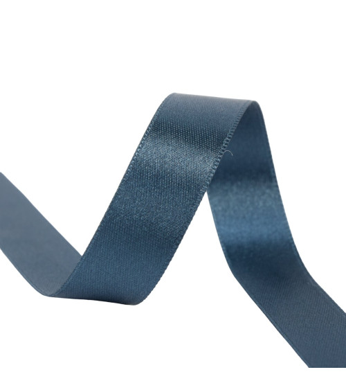 40m reel double-sided satin ribbon made in France ouremer blue