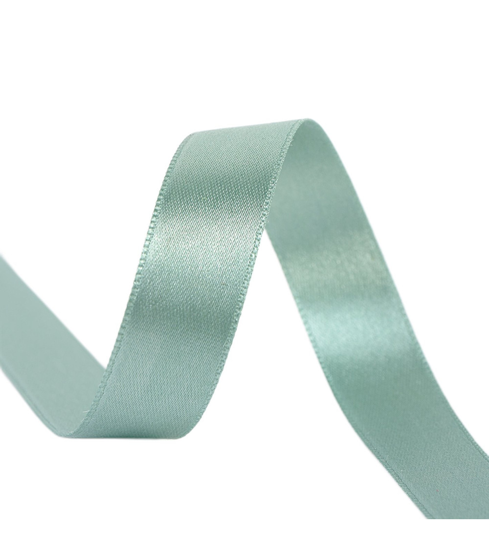 40m reel double-sided satin ribbon made in France light khaki green