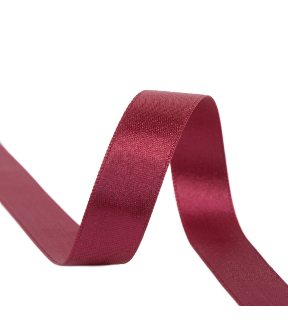 40m reel double-sided satin ribbon made in France burgundy