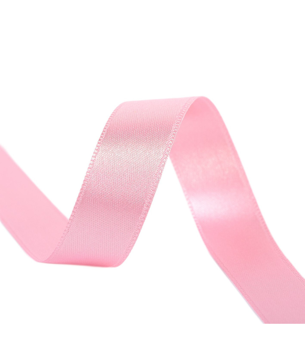 40m reel double-sided satin ribbon made in France light pink