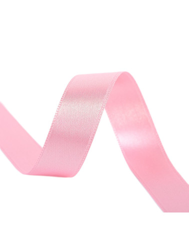 40m spool of double-sided satin ribbon made in France, light pink