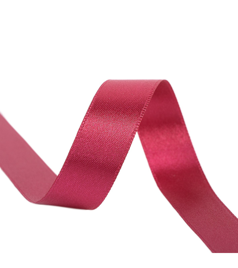 40m reel double-sided satin ribbon made in France raspberry
