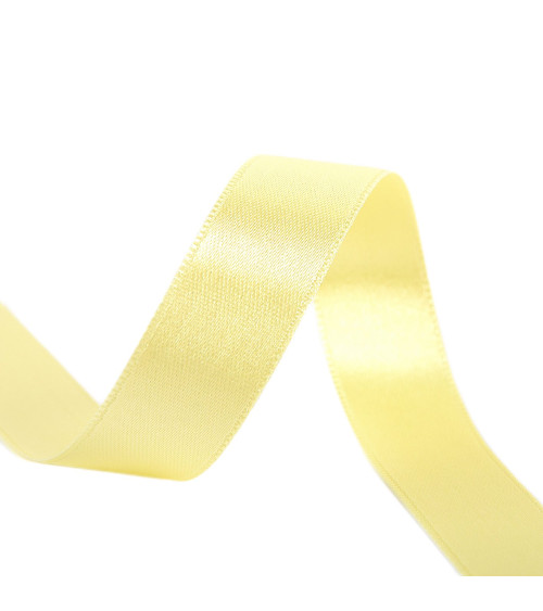 40m reel double-sided satin ribbon made in France straw yellow