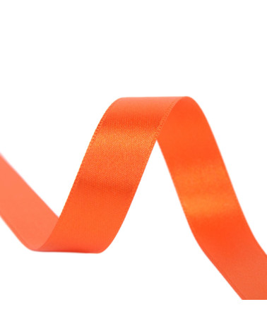 40m reel double-sided satin ribbon made in France orange