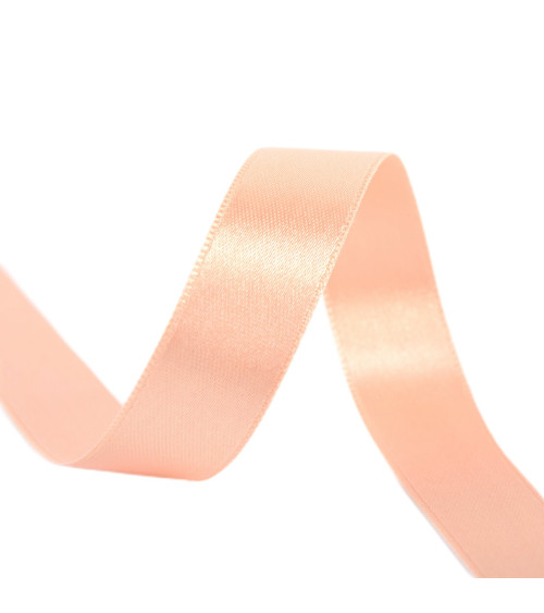 40m reel double-sided satin ribbon made in France salmon