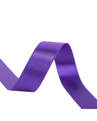 40m spool of double-sided satin ribbon made in France, purple