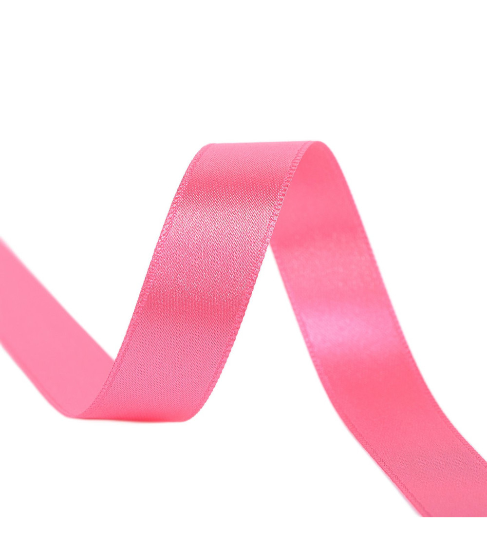40m reel double-sided satin ribbon made in France medium pink