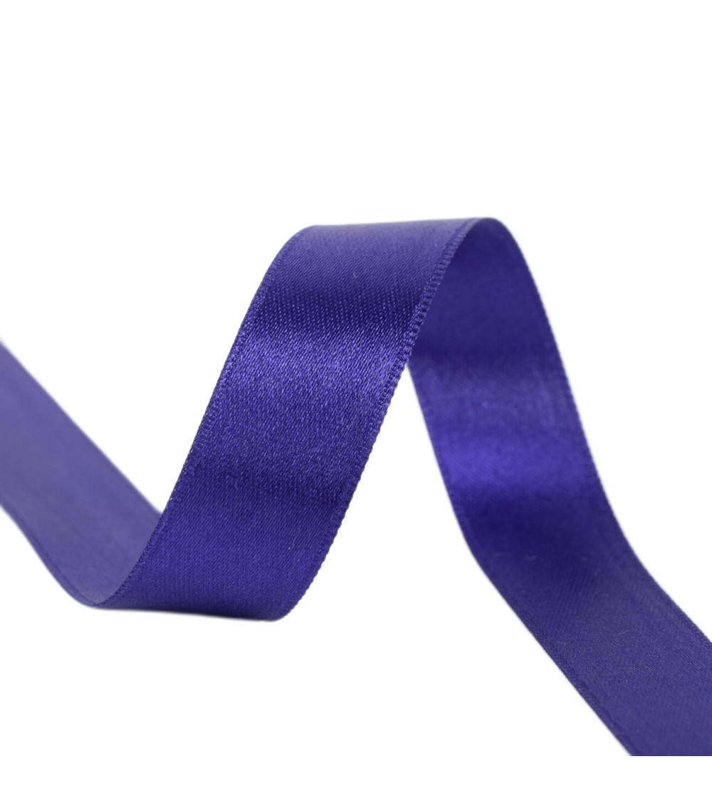 40m reel double-sided satin ribbon made in France dark purple