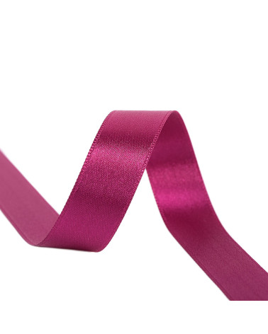 Spool of 40m double-sided satin ribbon made in France, purple