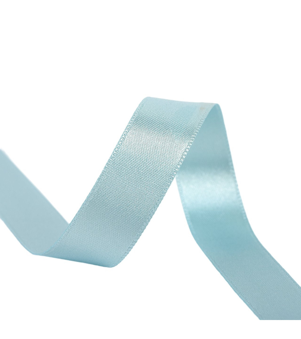40m reel double-sided satin ribbon made in France smoke blue