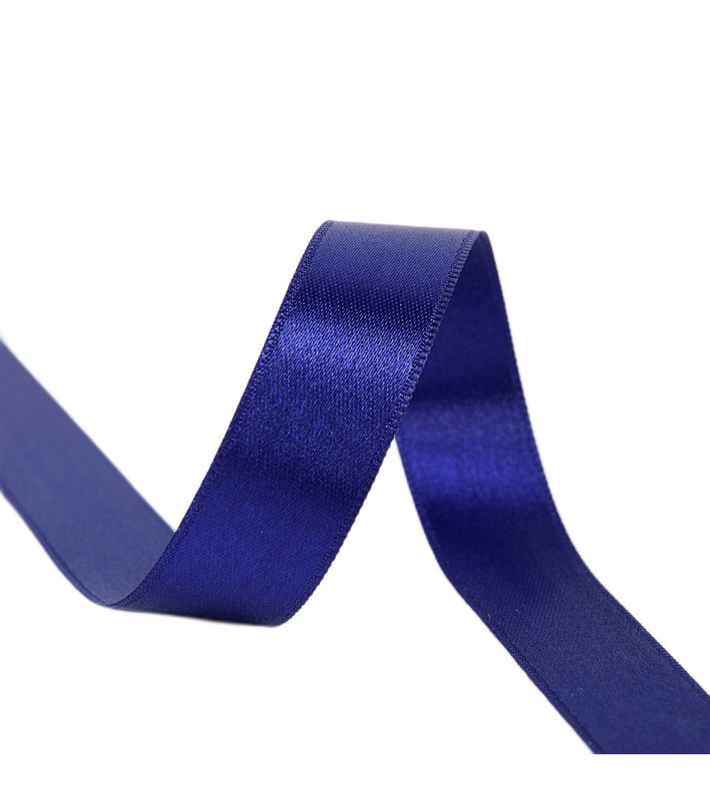 40m reel double-sided satin ribbon made in France royal blue