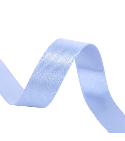 40m reel double-sided satin ribbon made in France light blue