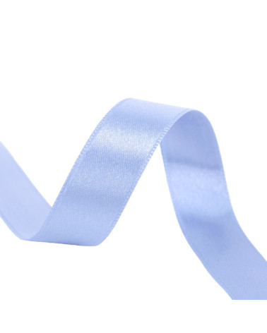 40m reel double-sided satin ribbon made in France light blue