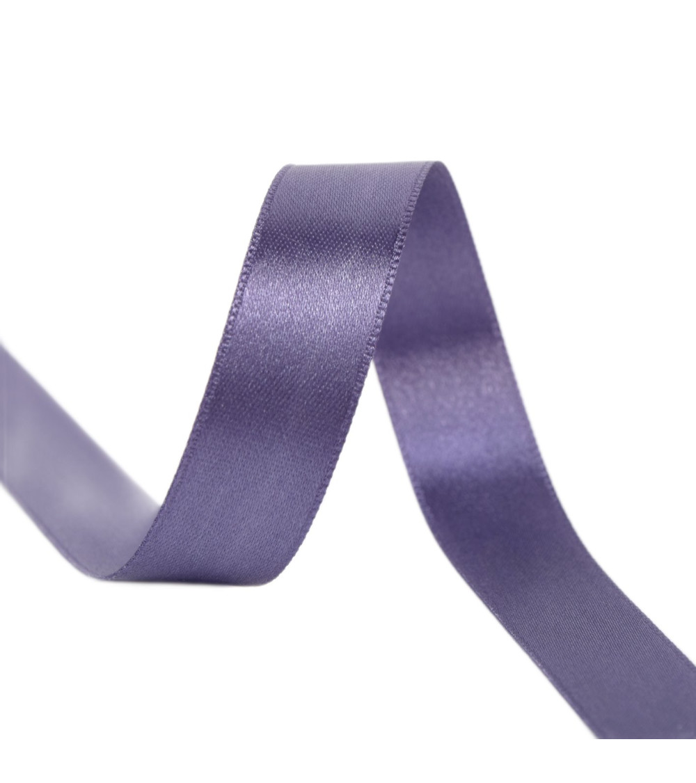 40m reel double-sided satin ribbon made in France gray purple