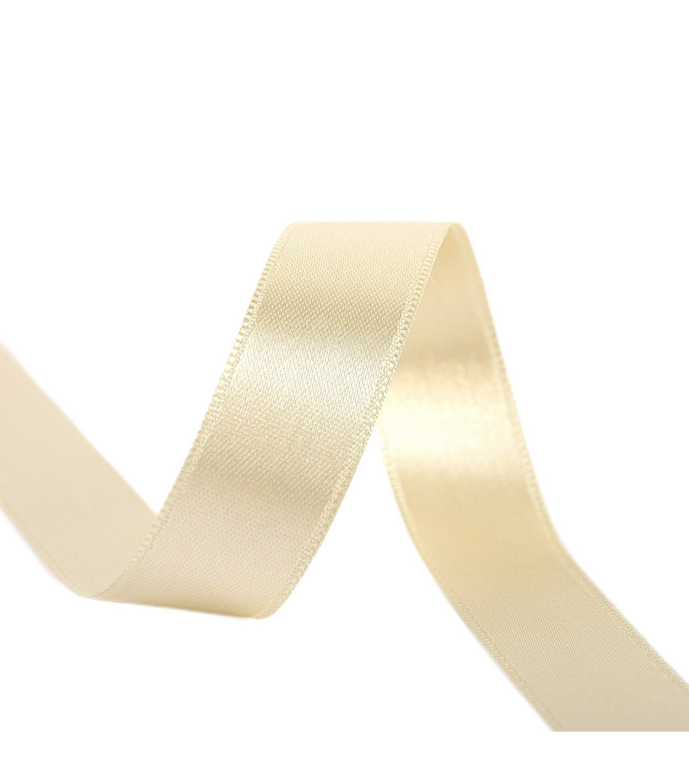40m reel double-sided satin ribbon made in France beige gold
