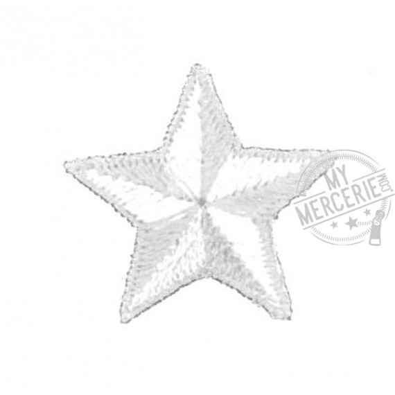 Lot de 3 écussons thermocollants étoile blanc 2.5cm