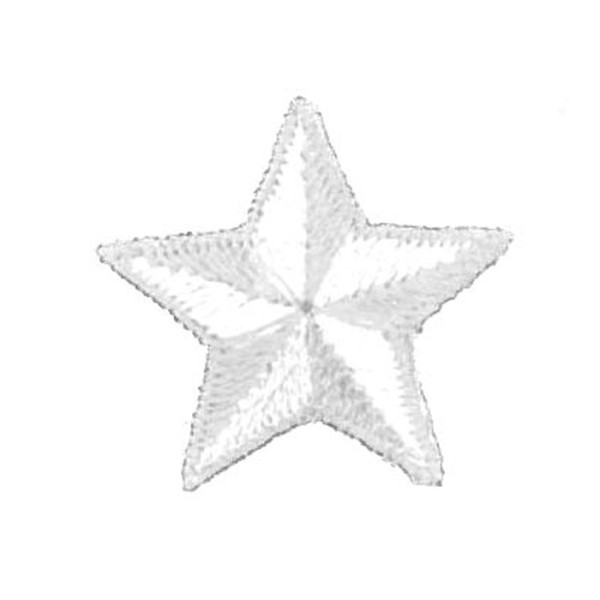 Lot de 3 écussons thermocollants étoile blanc 2.5cm