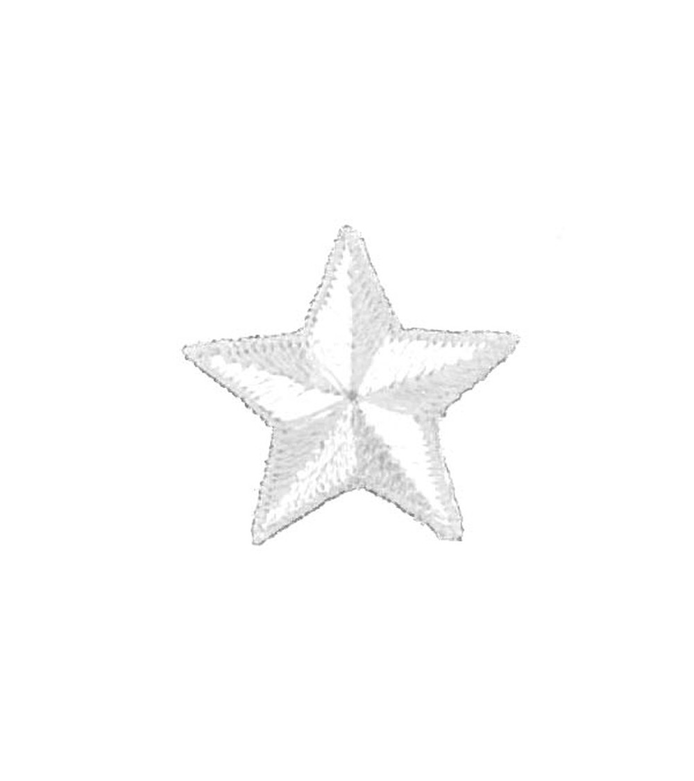 Set of 3 white star iron-on patches 2.5cm