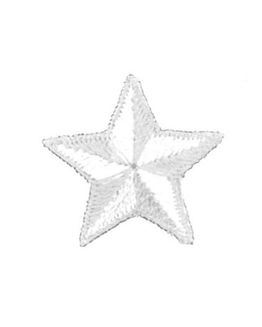 Set di 3 toppe termoadesive stella bianca 2,5 cm