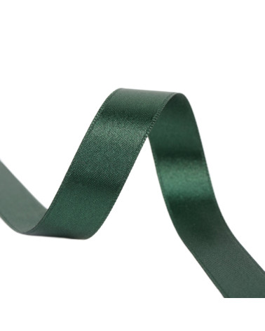 40m reel double-sided satin ribbon made in France dark green