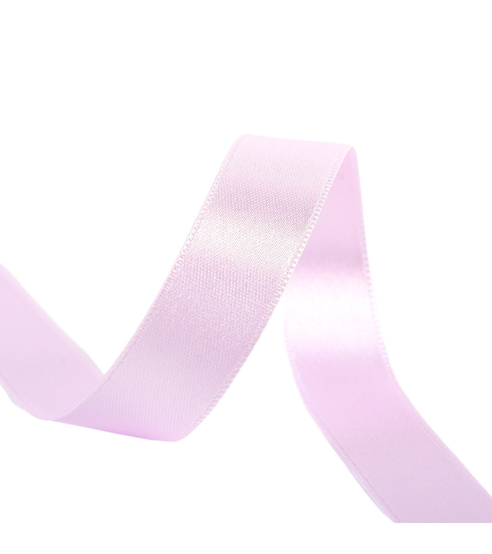 40m reel double-sided satin ribbon made in France pink