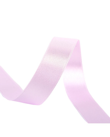 40m spool of double-sided satin ribbon made in France, pink