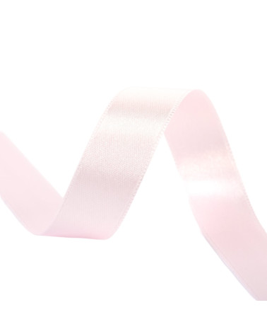 40m reel double-sided satin ribbon made in France pale pink