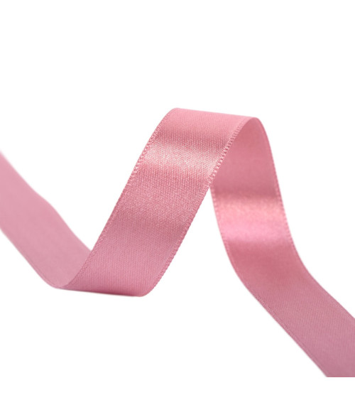 40m reel double-sided satin ribbon made in France old pink