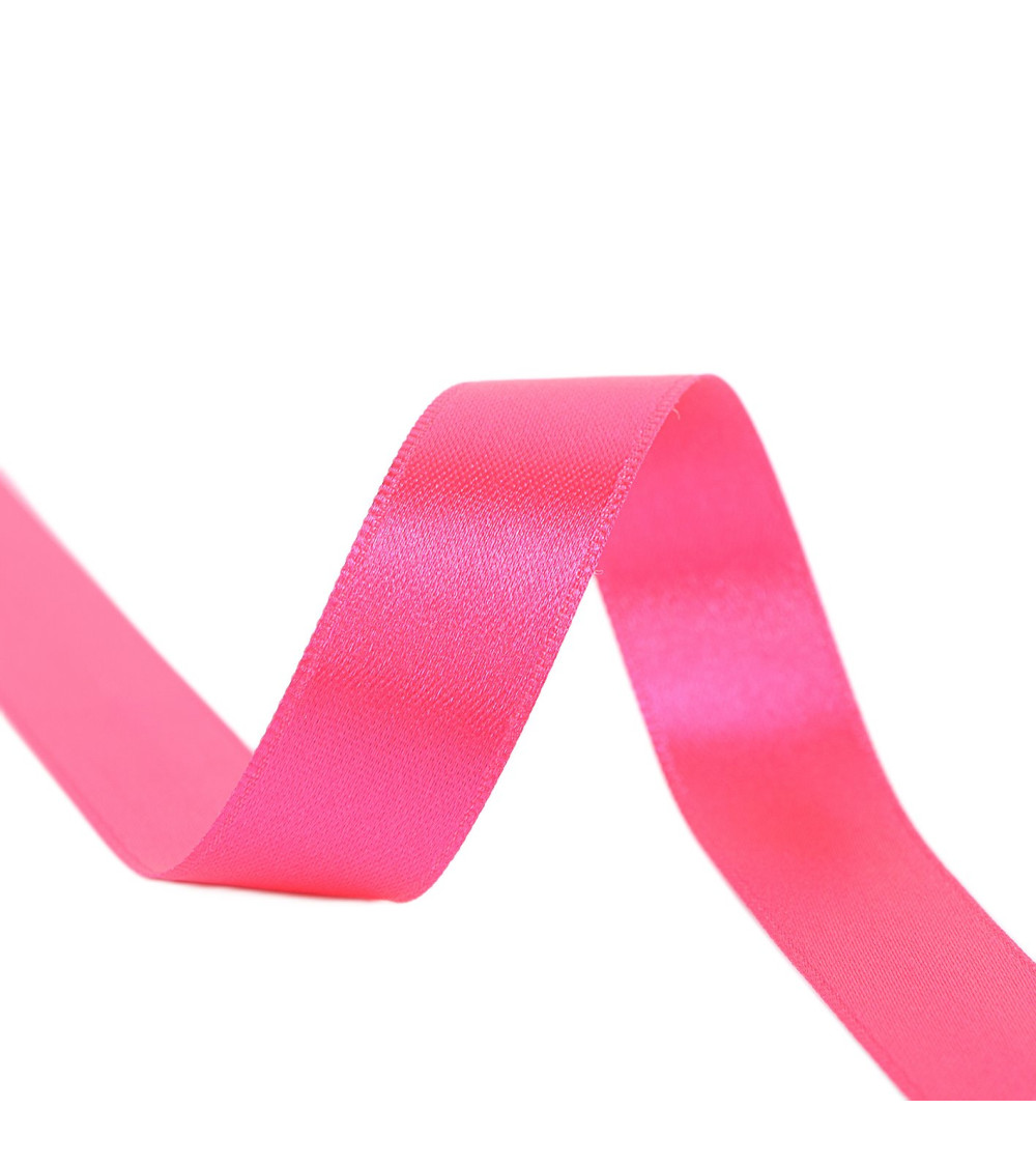 40m reel double-sided satin ribbon made in France fuchsia