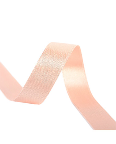 40m spool of double-sided satin ribbon made in France, pale salmon