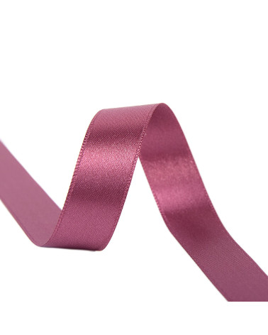 Spool of 40m double-sided satin ribbon made in France, mauve