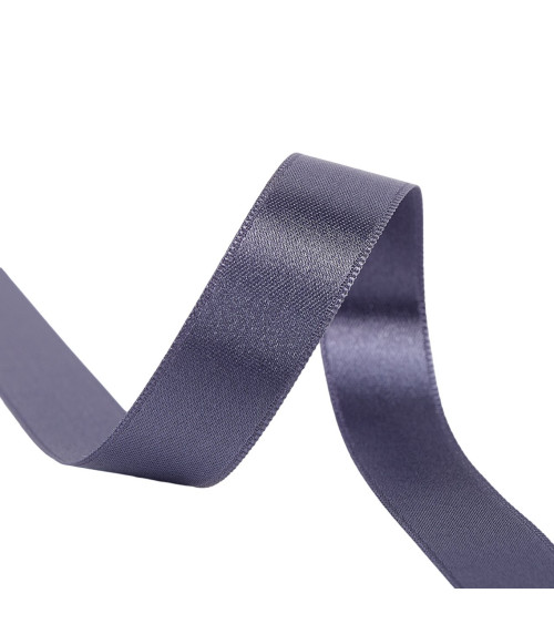 40m reel double-sided satin ribbon made in France gray purple