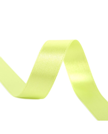 Spool of 40m double-sided satin ribbon made in France, nile green