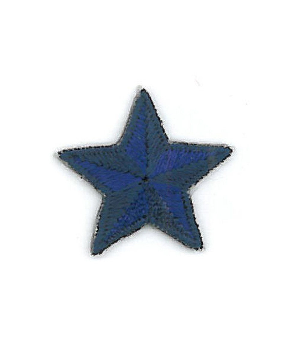 Set di 3 toppe termoadesive stella blu 2,5 cm