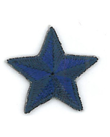 Set di 3 toppe termoadesive stella blu 2,5 cm