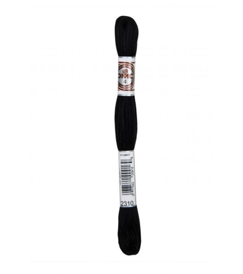 10 m Strang DMC Mattes, gedrehtes Gobelin-Canvas aus 100 % Baumwolle, Schwarz 2310